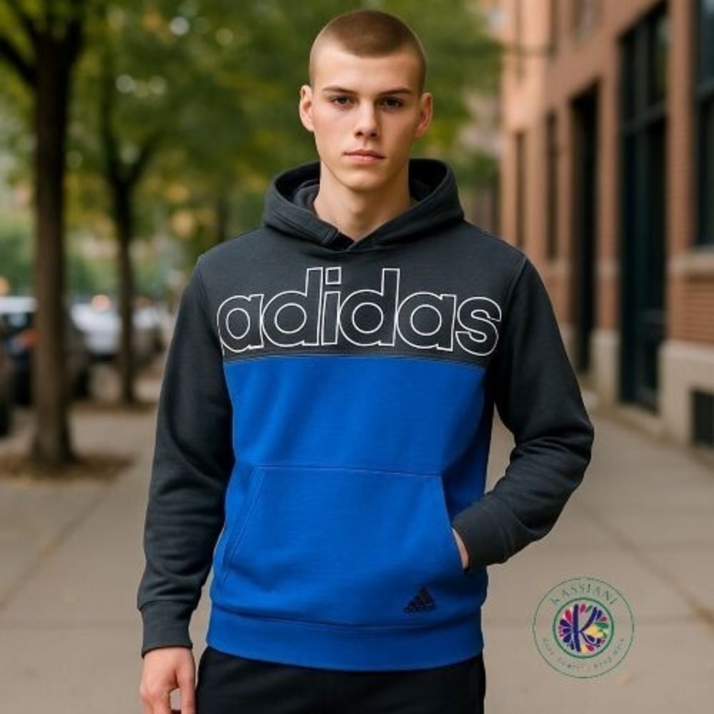Adidas Youth Boys Tech Fleece Pullover‎ Hoodie – Logo, Size L (14-16)